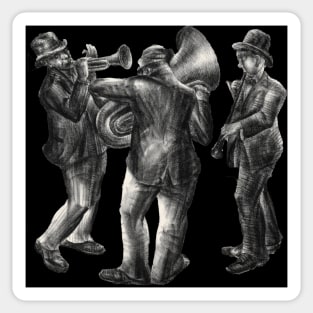 Band playing instruments Sticker